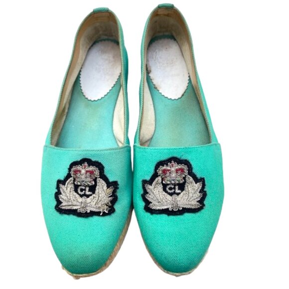 Christian Louboutin crest logo Turquoise Nanou Orlato Espadrille flats - Picture 13 of 14